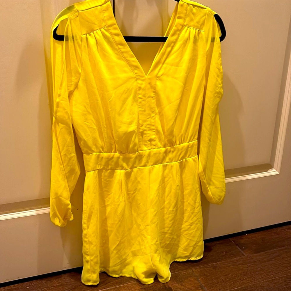 Yellow polyester romper by L8ter size small